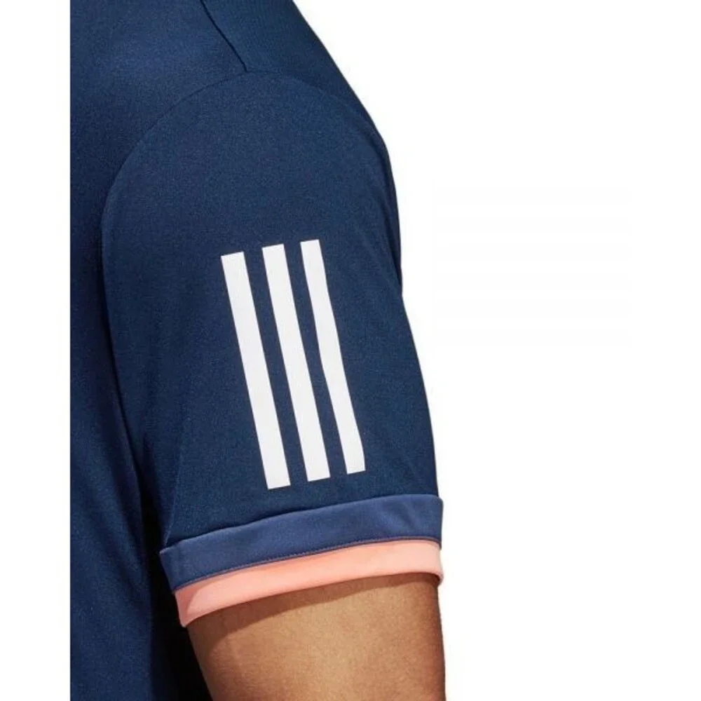 adidas Mens XL ClimaCool Club 3-Stripes Polo Shirt Navy Tennis Golf Athletic